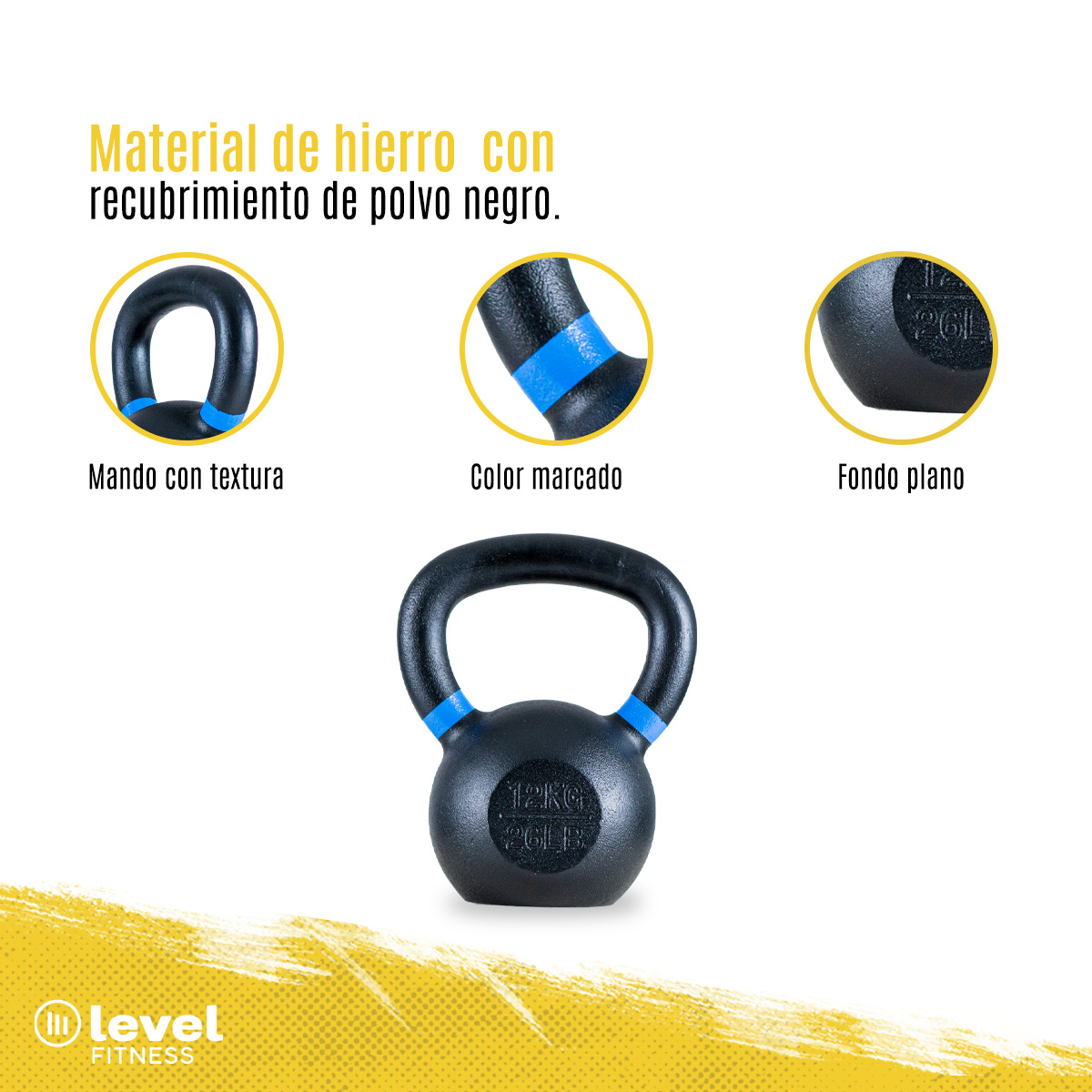 Pesa Rusa Kettlebell De 12 Kg/26.4 Lb Fitness Gym Color AZUL