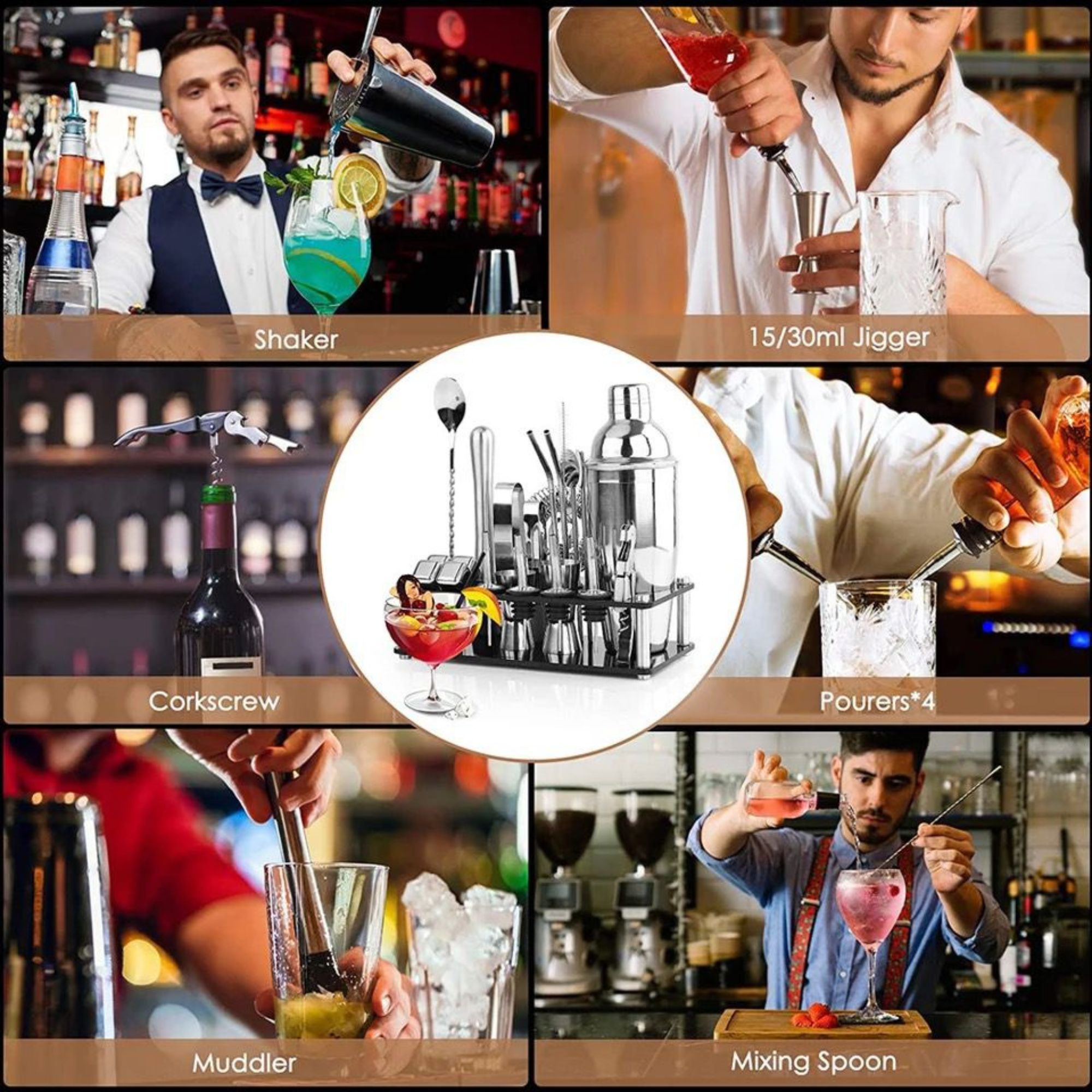 Coctelera Shaker Coctelera Ecomlab Kit Mixología Bartender Acrílico.