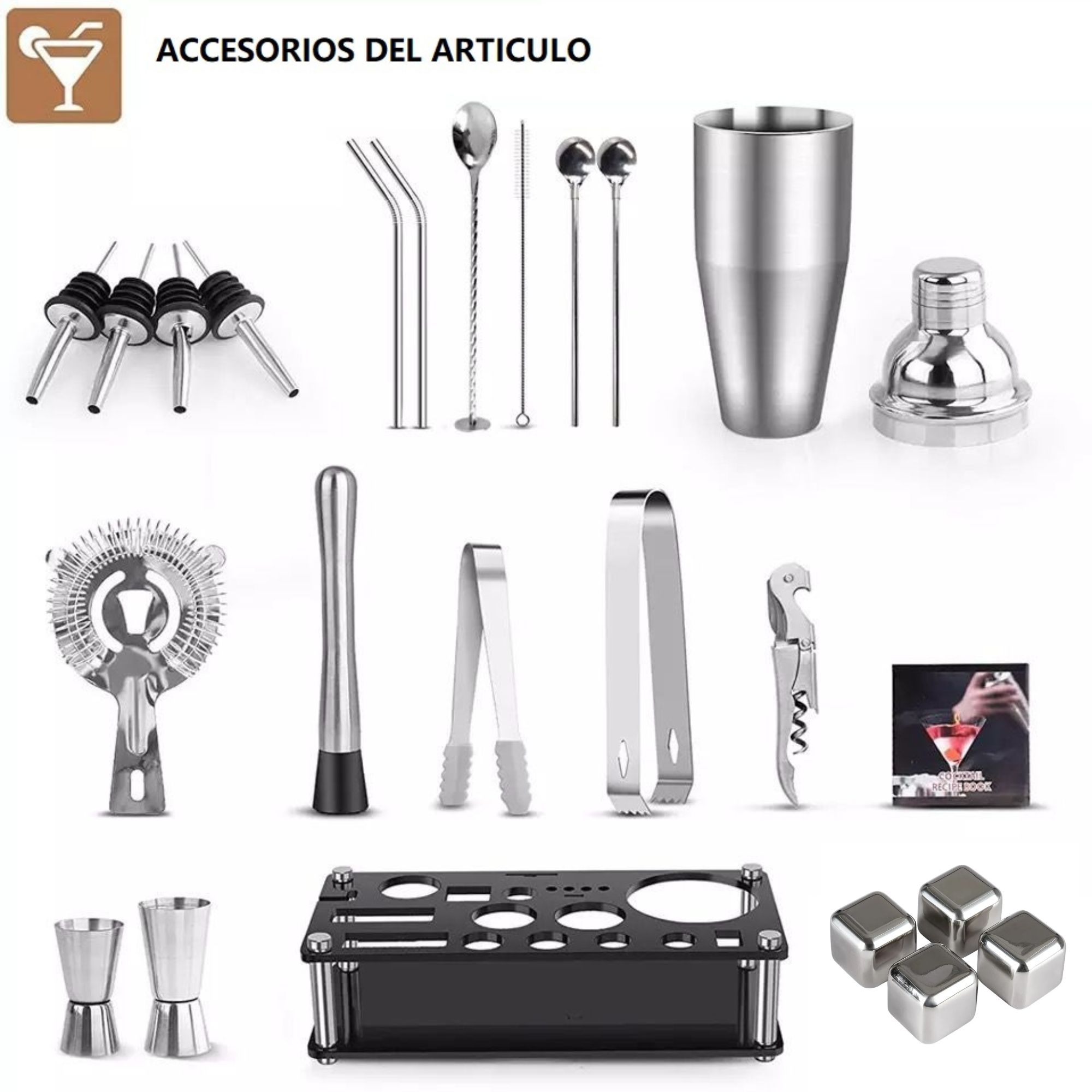 Coctelera Shaker Coctelera Ecomlab Kit Mixología Bartender Acrílico.