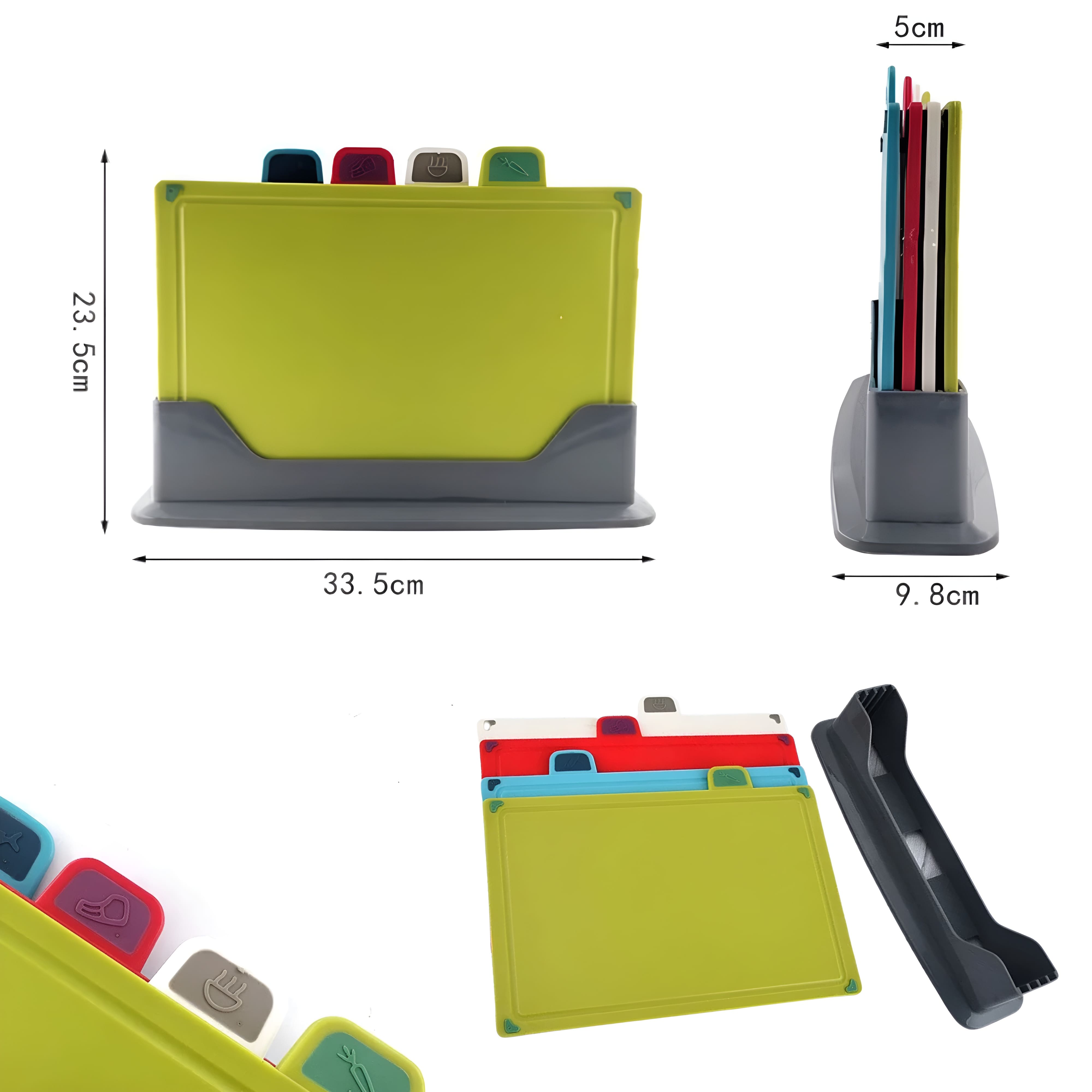 TABLAS PARA PICAR ALIMENTOS ECOMLAB COCINA 4 TABLAS CON BASE.