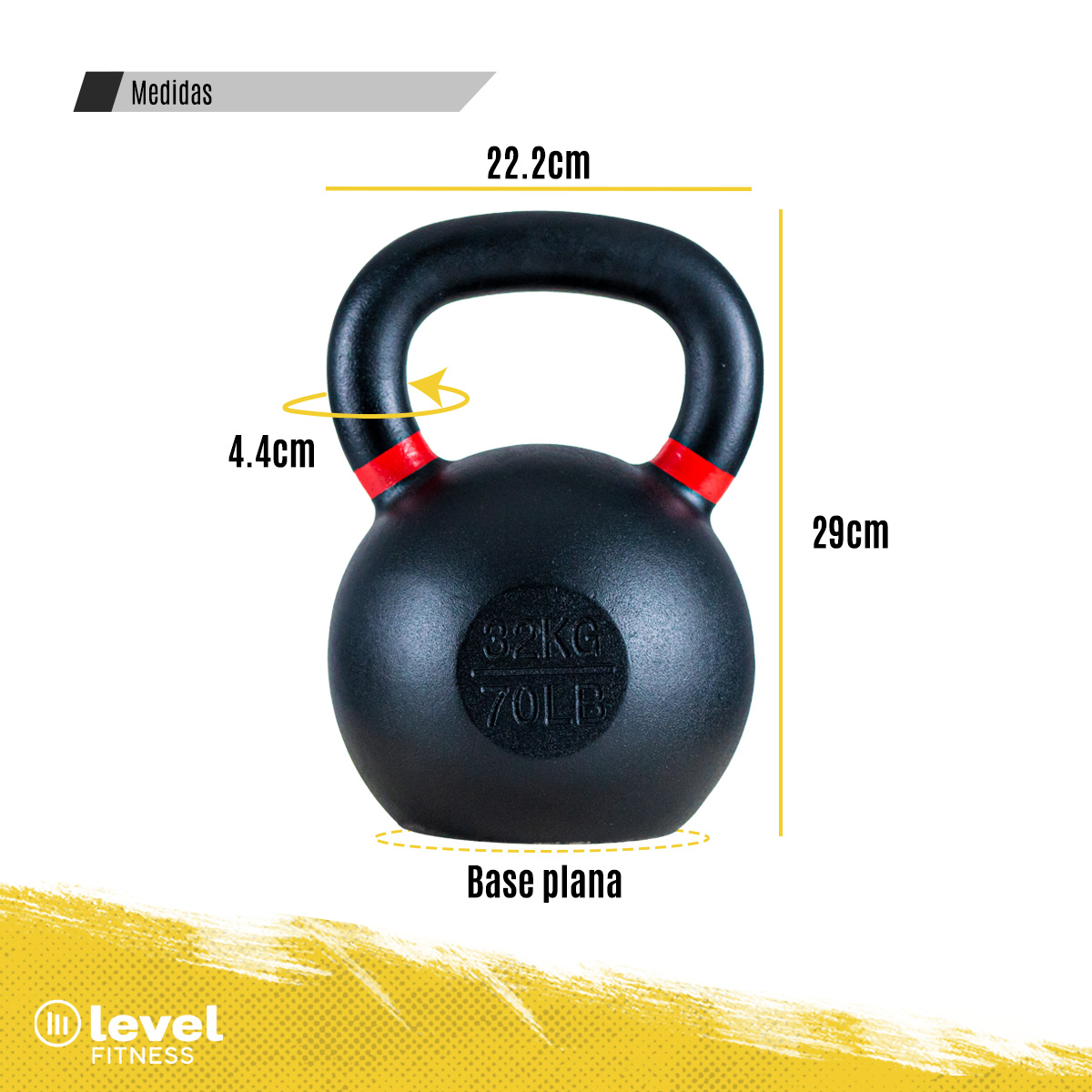 Pesa Rusa Kettlebell De 32kg/70.5 Lb Fitness Gym Crossfit Color ROJO