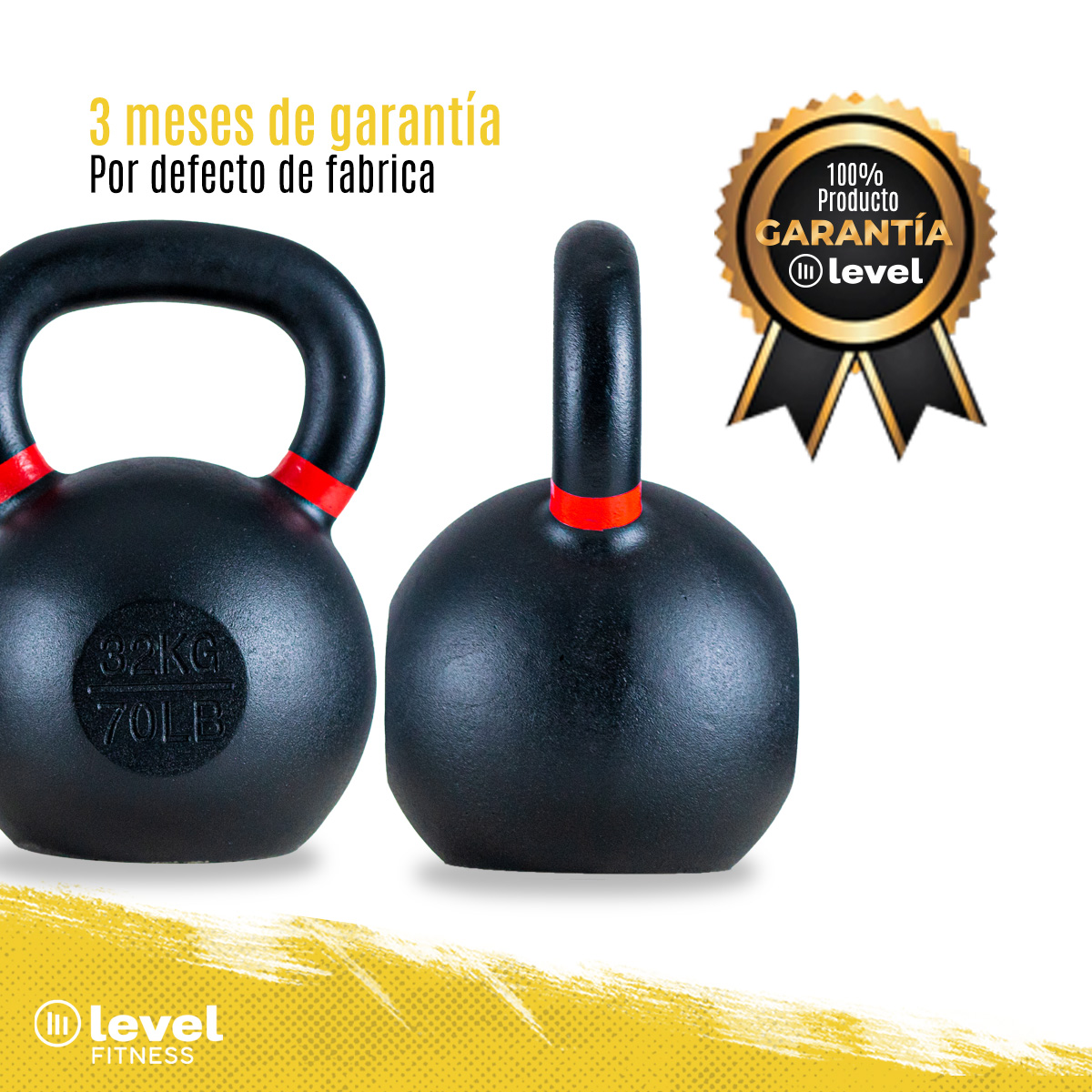 Pesa Rusa Kettlebell De 32kg/70.5 Lb Fitness Gym Crossfit Color ROJO