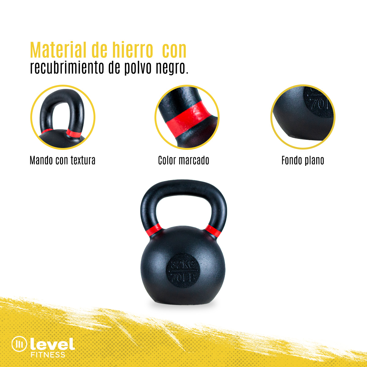 Pesa Rusa Kettlebell De 32kg/70.5 Lb Fitness Gym Crossfit Color ROJO