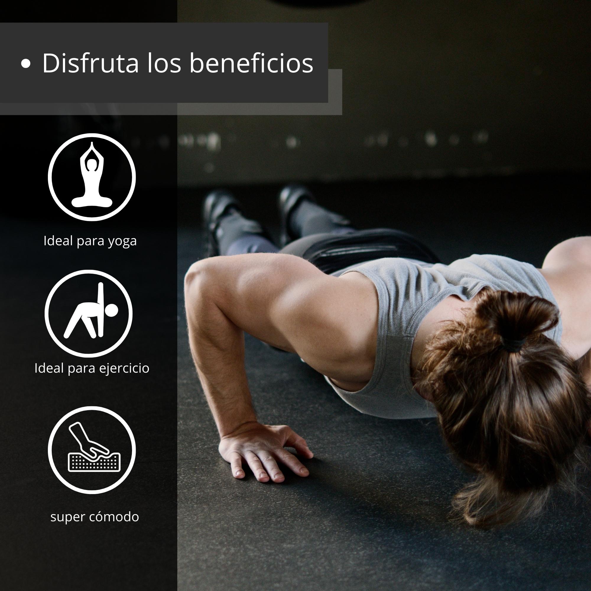 TAPETE PARA HACER EJERCICIO ECOMLAB TAPETE DE YOGA GRUESO COLOR NEGRO.