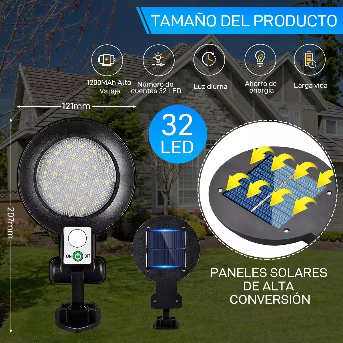 2 Lampara Solar 32 Led 3 Modos + Control Remoto
