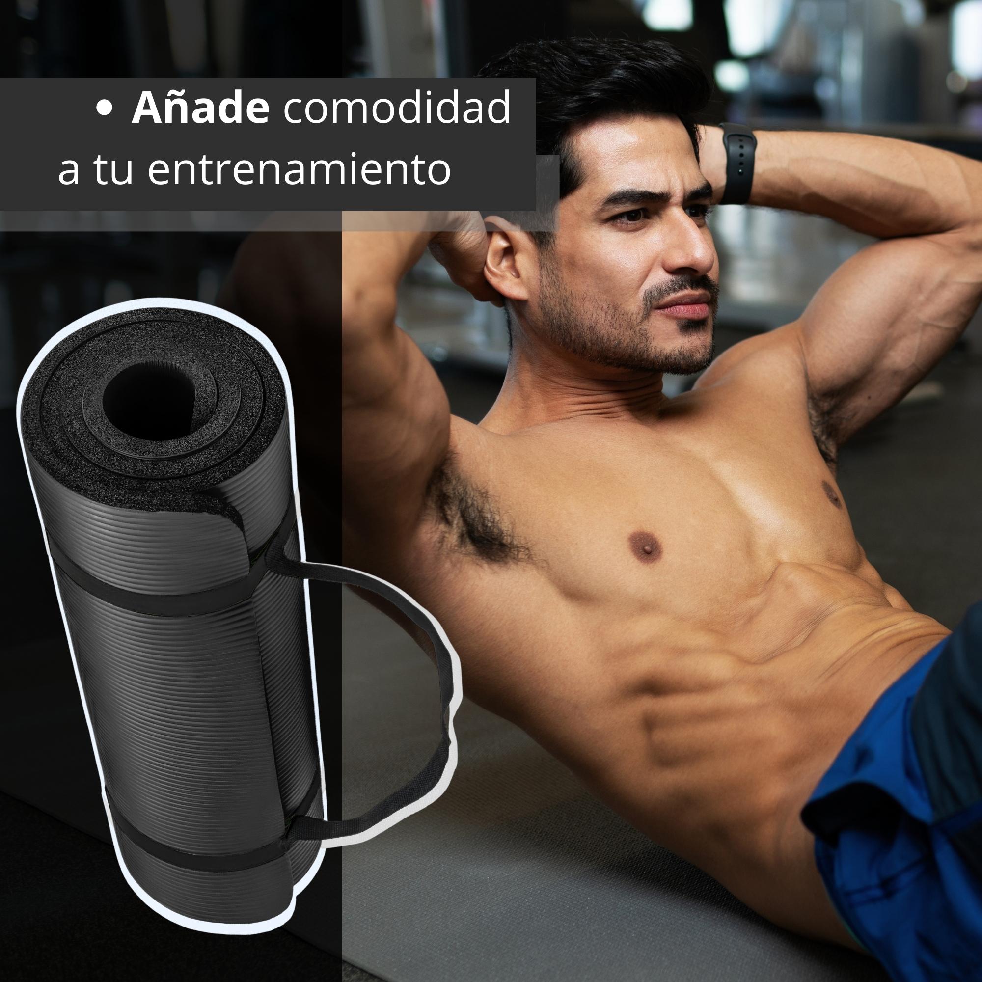 TAPETE PARA HACER EJERCICIO ECOMLAB TAPETE DE YOGA GRUESO COLOR NEGRO.