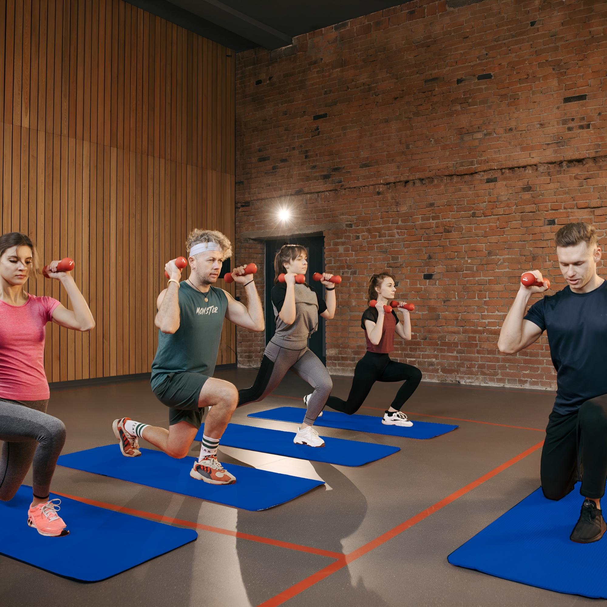 TAPETE PARA HACER EJERCICIO ECOMLAB TAPETE DE YOGA GRUESO COLOR AZUL.