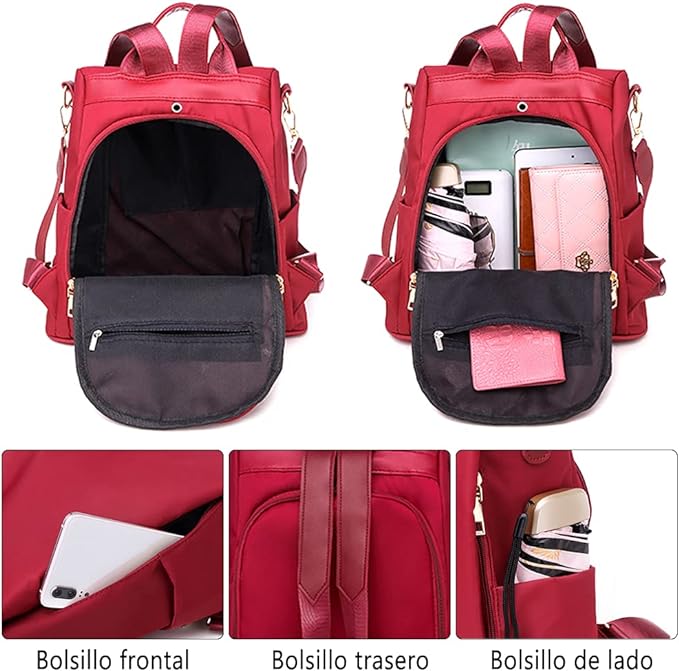 NANWEI Mochilas Antirrobo Impermeable para Mujer, Mochila de Viaje de Gran Capacidad para Casual de Moda.