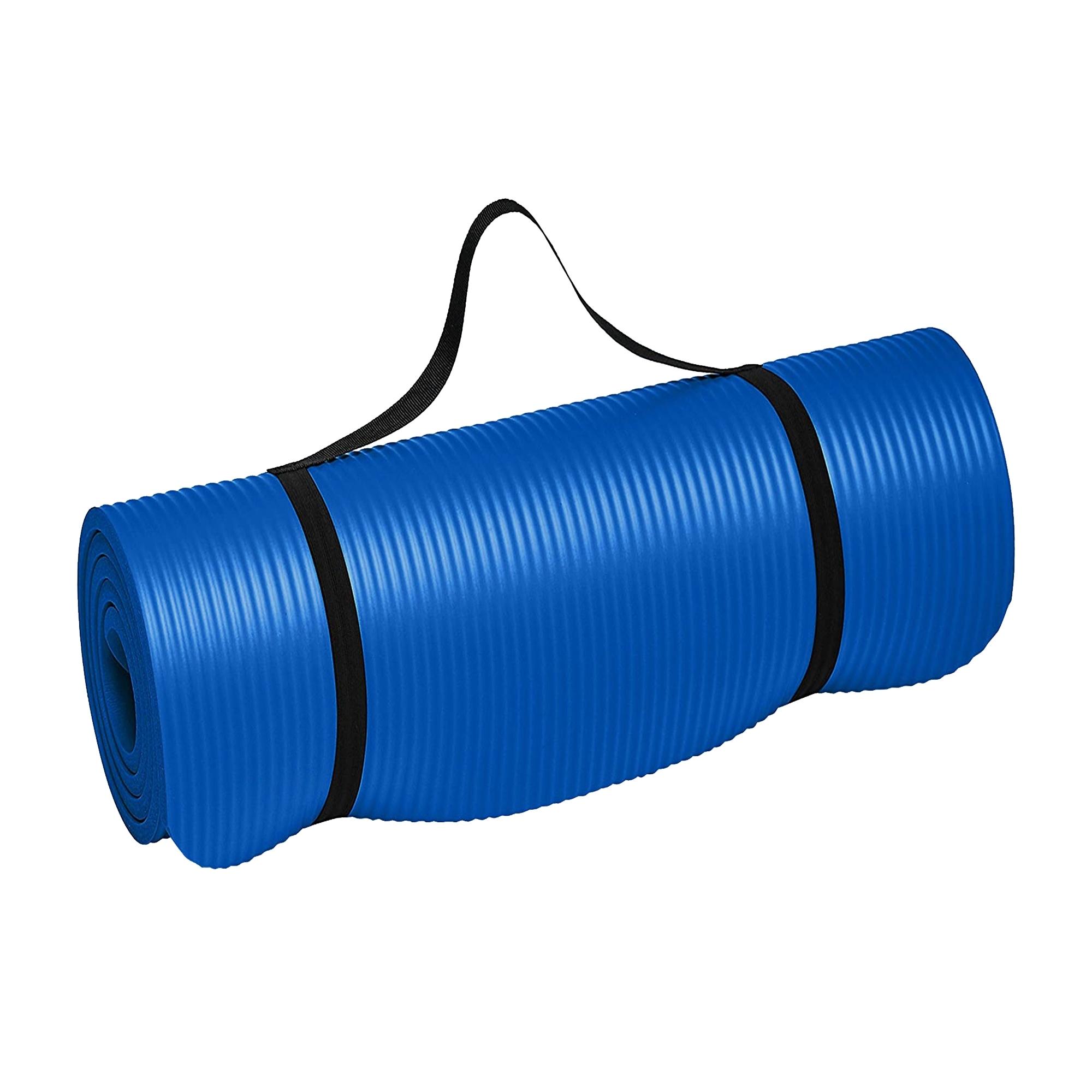 TAPETE PARA HACER EJERCICIO ECOMLAB TAPETE DE YOGA GRUESO COLOR AZUL.