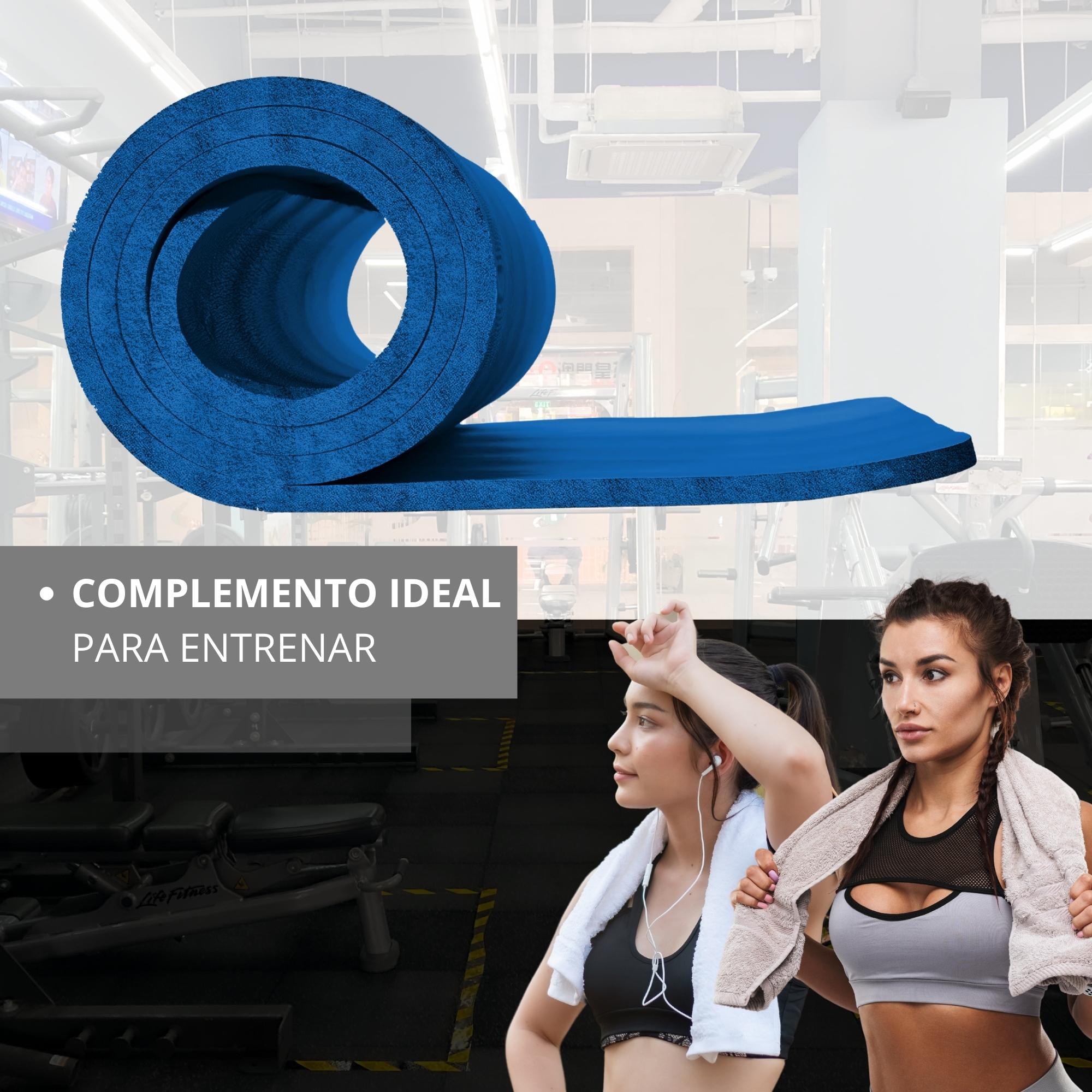 TAPETE PARA HACER EJERCICIO ECOMLAB TAPETE DE YOGA GRUESO COLOR AZUL.