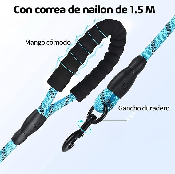 MESVIER Arnés para Perro Mediano Grande Pequeño con Correa 1.5m, Pechera para Perro Ajustable Reflectante Transpirable, Arneses para Perro Sin Tirones para Caminar Viajar Entrenar Perros Accesorios