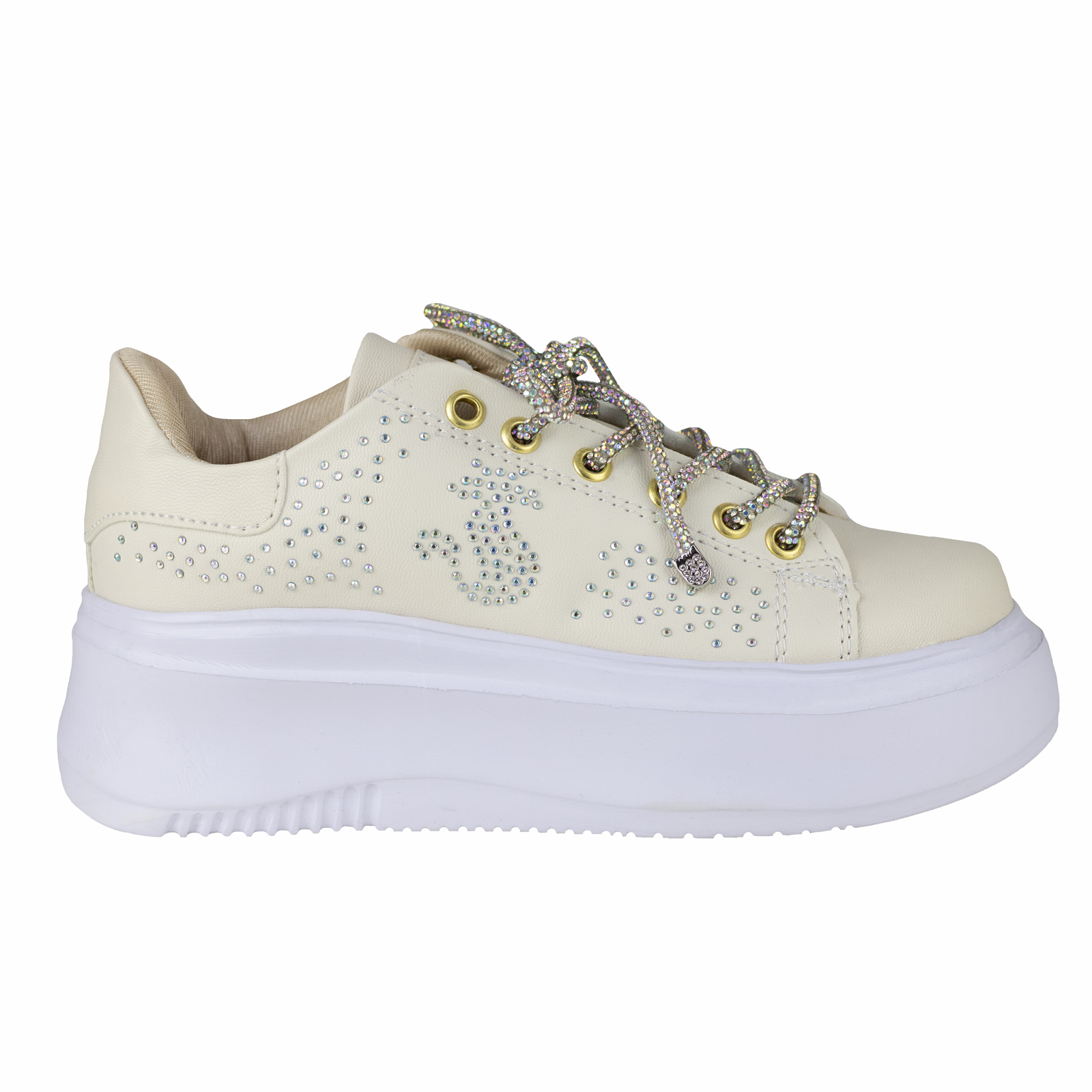 Tenis Plataforma Para Mujer Shadow Urbanos 3014 Blanco Latte