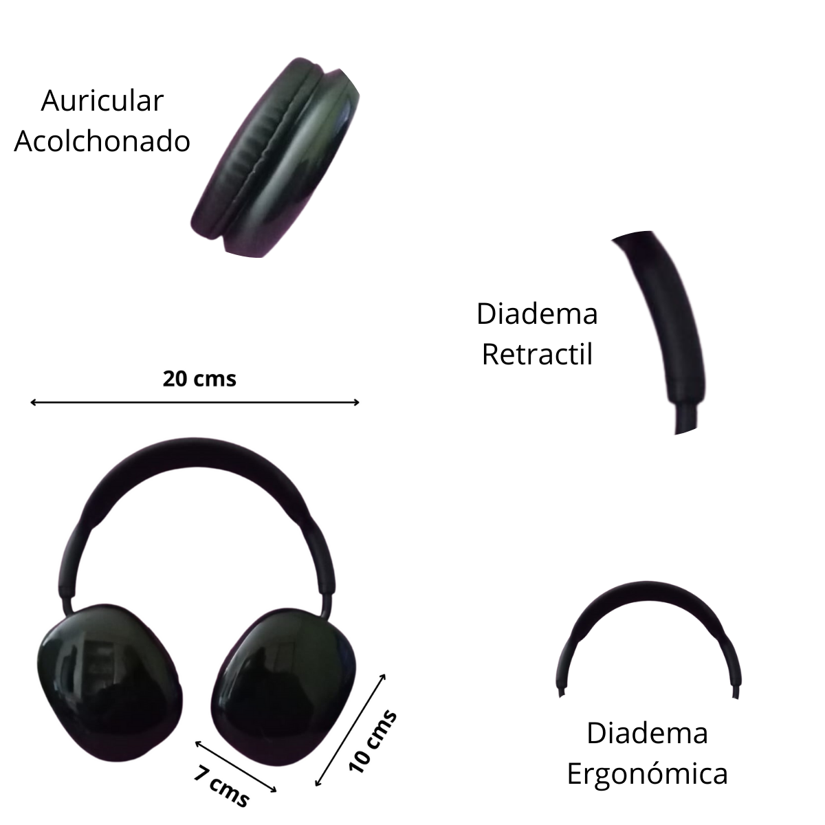 Audífonos Inalámbricos Diadema Over Ear Bluetooth.
