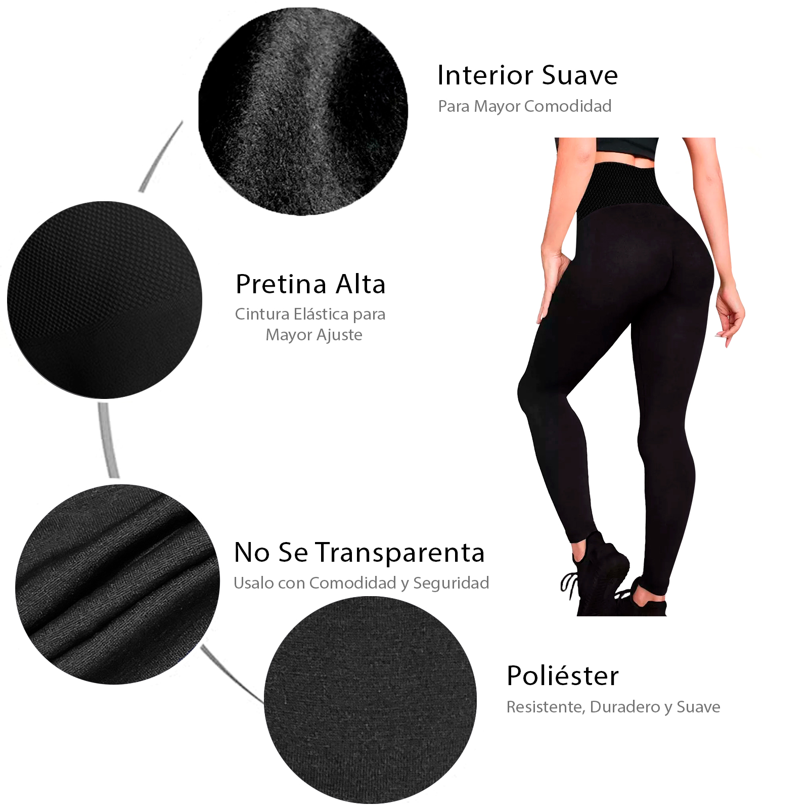 Leggings Termico Mujer, Negro, Cintura Alta, Unitalla, Afelpaddo, Pantalones de Yoga, Estirable, Pilates, Gimnasio, Atletismo.