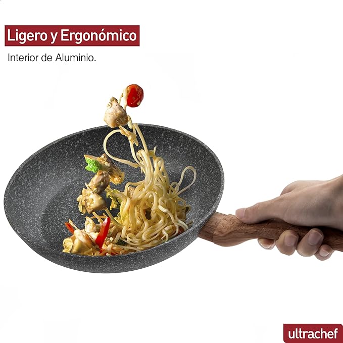 A Ultrachef Sartén con Revestimiento Antiadherente de Piedra de Alemania 100% libre de PFOA. 20cm