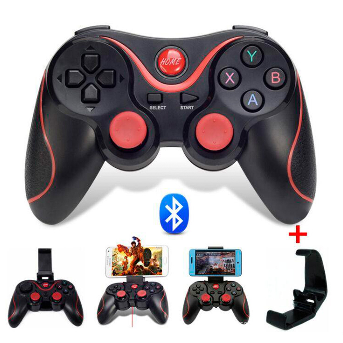 Control Joystick Bluetooth Android iOS con Soporte Celular C8s.