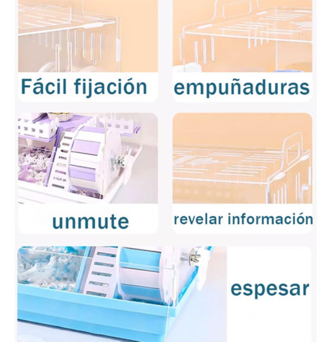 Jaulas Para Hamster Bebedero Morado Con Blanco