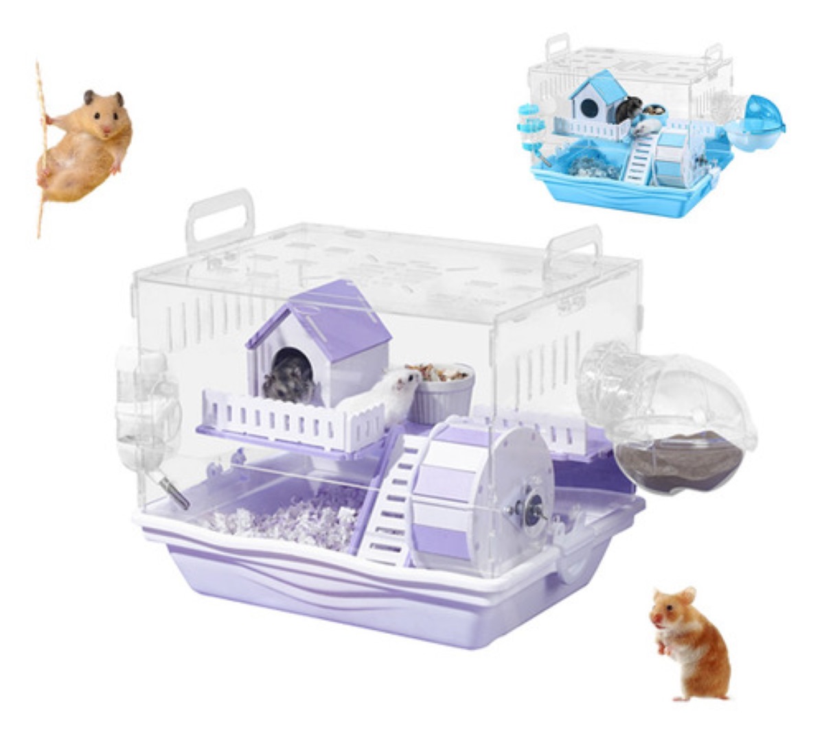 Jaulas Para Hamster Bebedero Morado Con Blanco