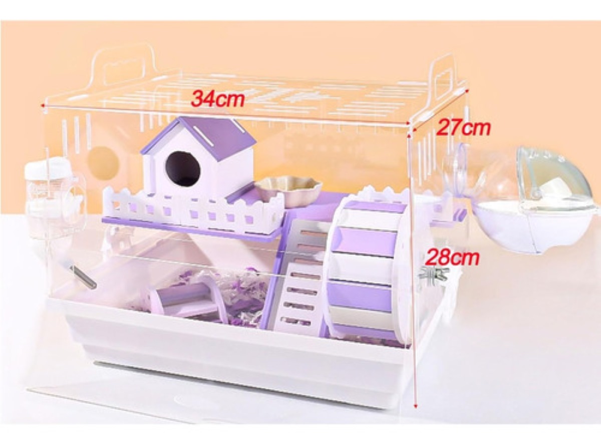 Jaulas Para Hamster Bebedero Morado Con Blanco