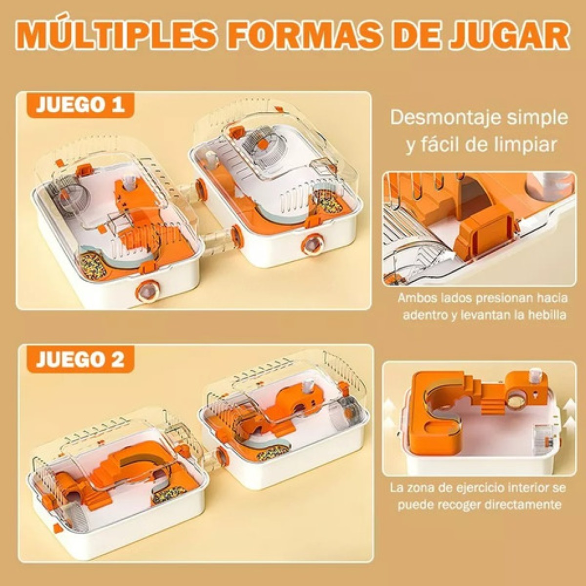 Jaulas Para Hamster Naranja  con Blanco