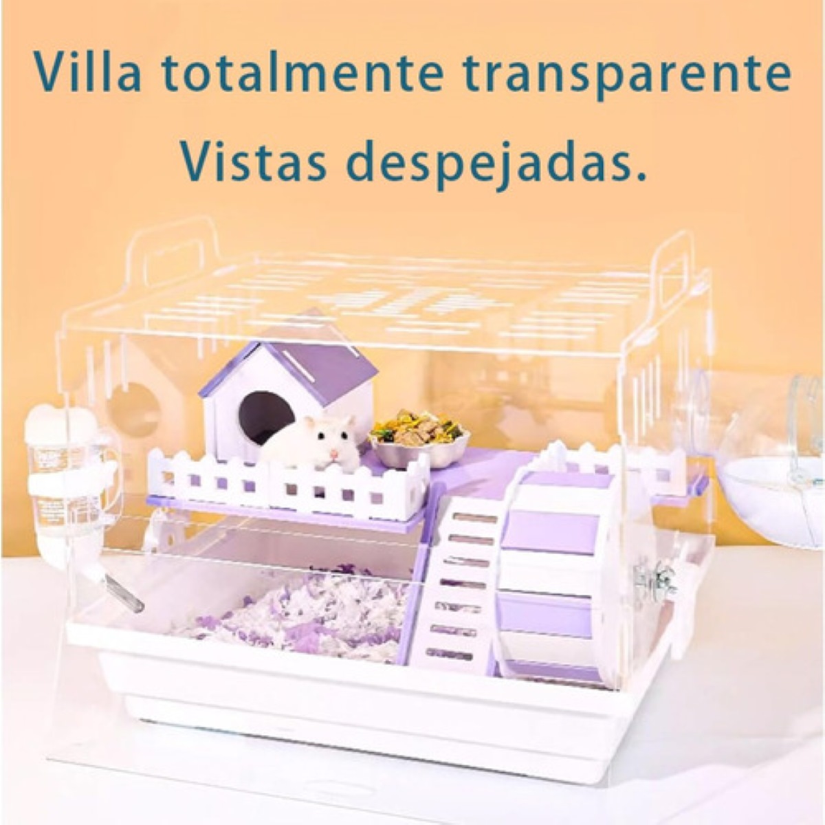 Jaulas Para Hamster Bebedero Morado Con Blanco