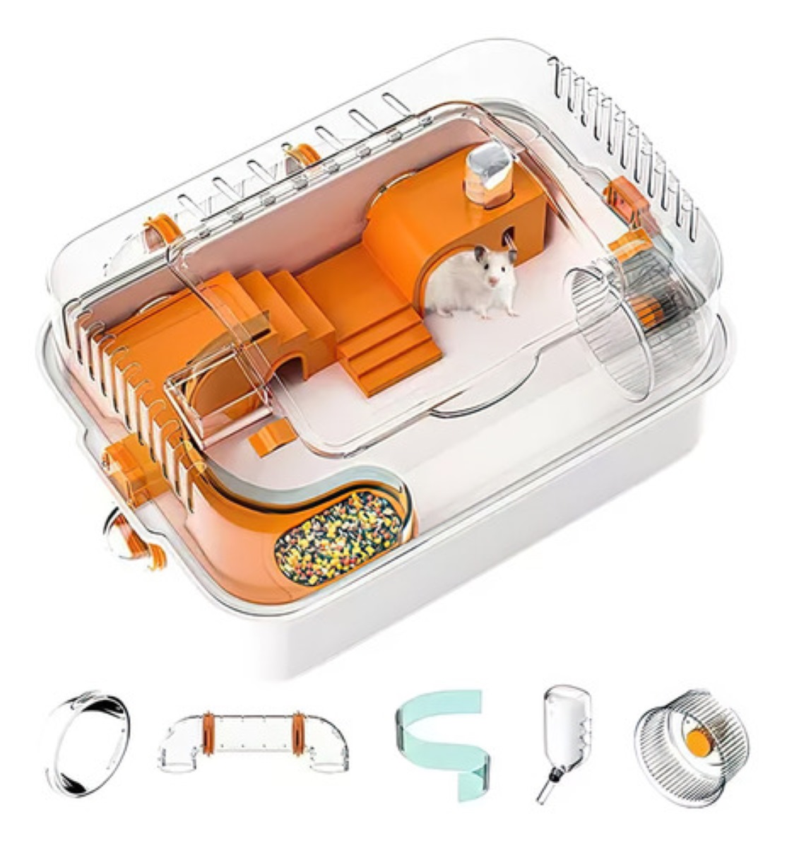 Jaulas Para Hamster Naranja  con Blanco