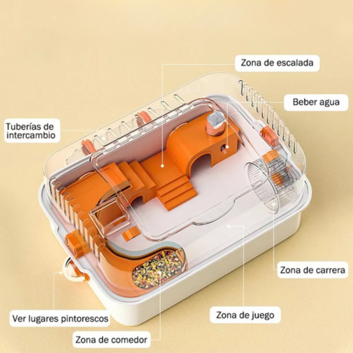 Jaulas Para Hamster Naranja  con Blanco