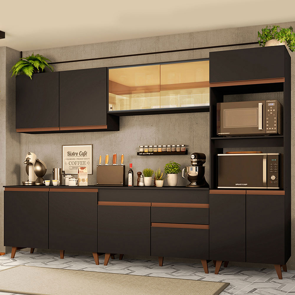 Madesa Cocina Integral  310cm Reims Negro 01.