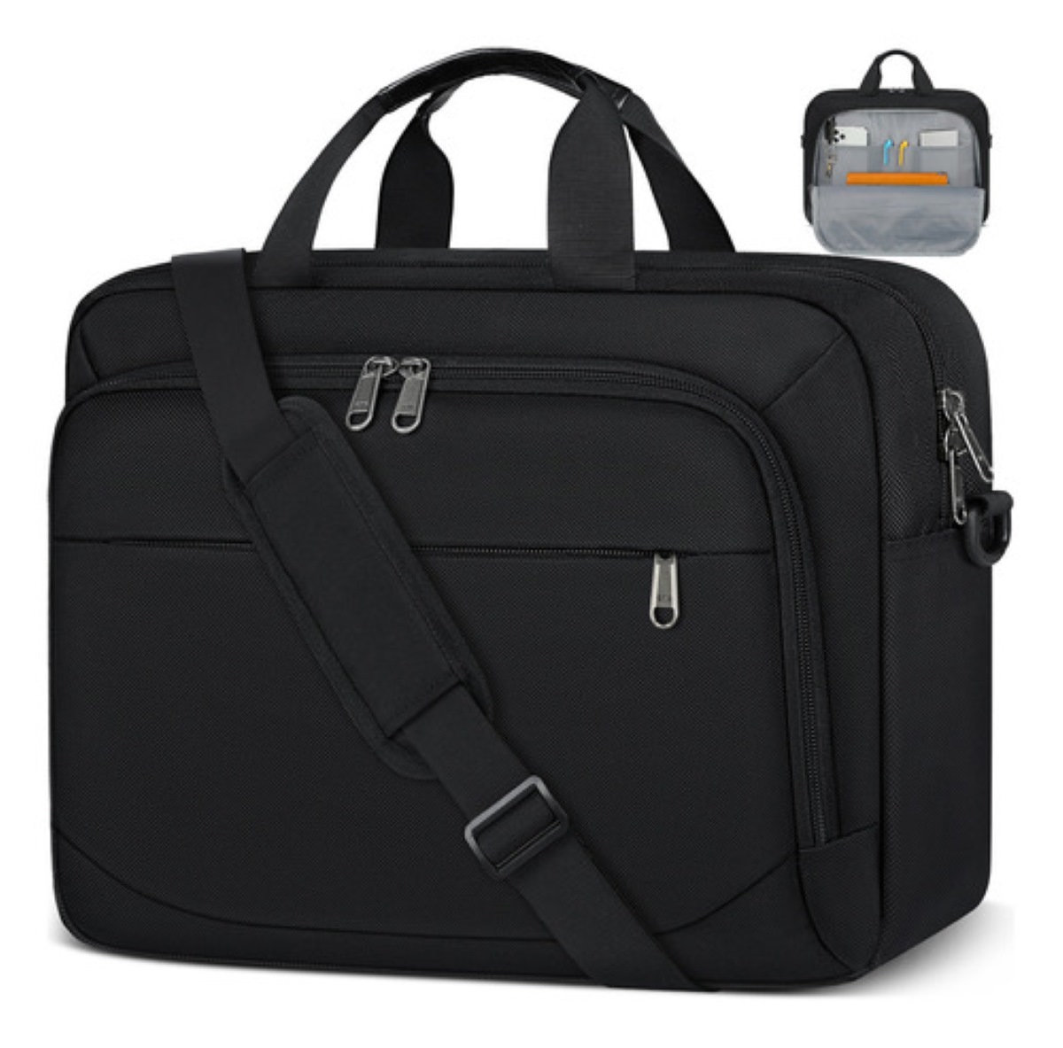 "Maletin Portafolio Para Laptop Impermeable 15,6 Pulgadas negro ".