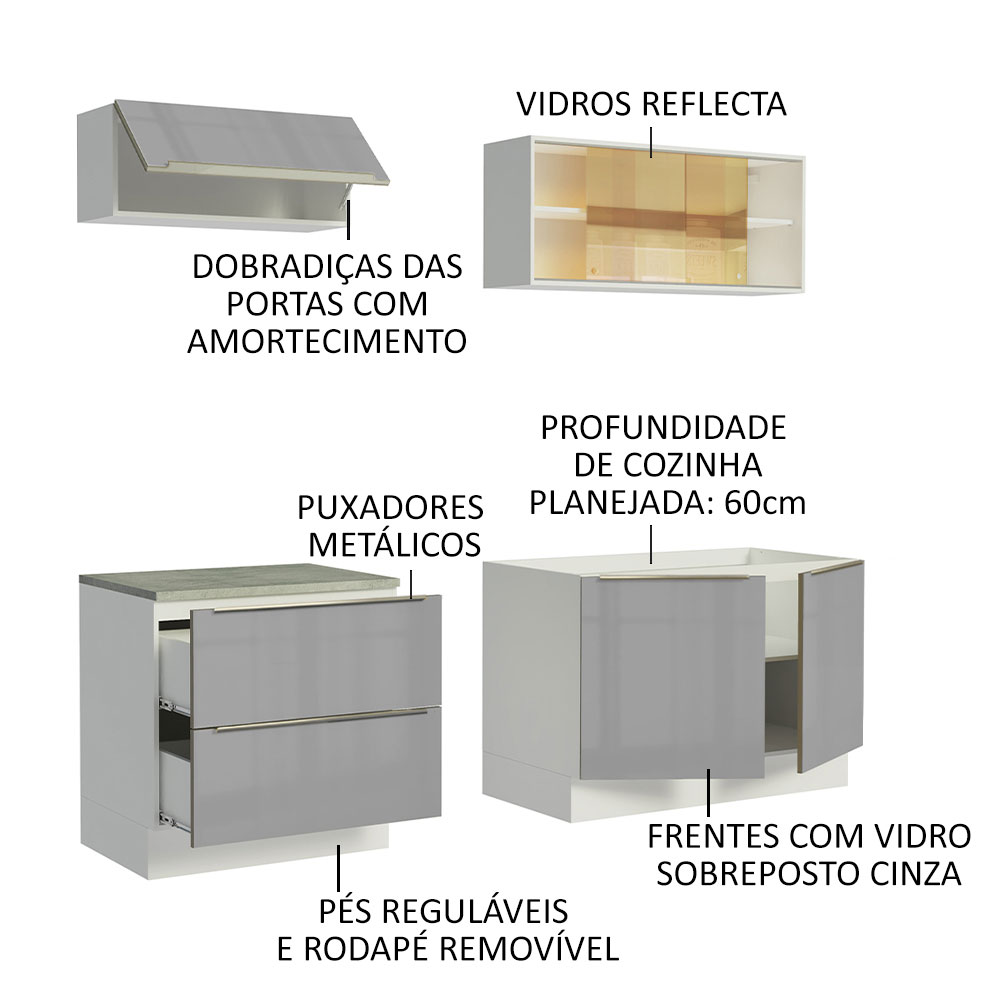Cocina Integral Completa Modular Madesa Lux 200cm BG 01.
