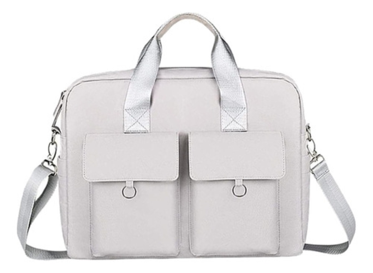 "Impermeable Maletin Bolsa Para Laptop De 15.6inch Dama Mujer Gris "