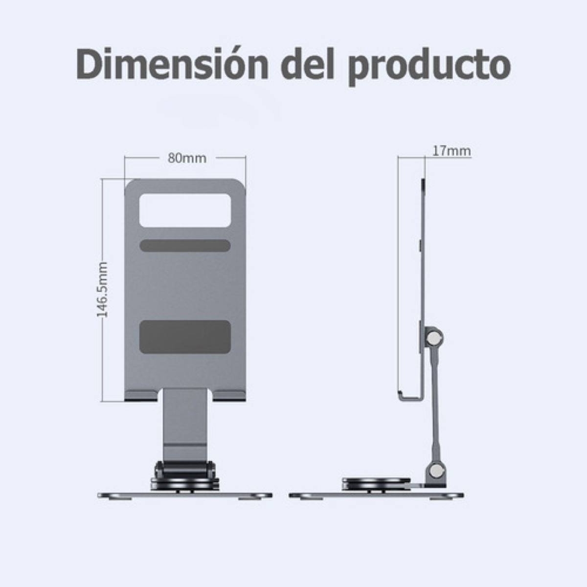 "Aluminio Soporte Base Para Tableta Y Celulares Rotación 360 negro "