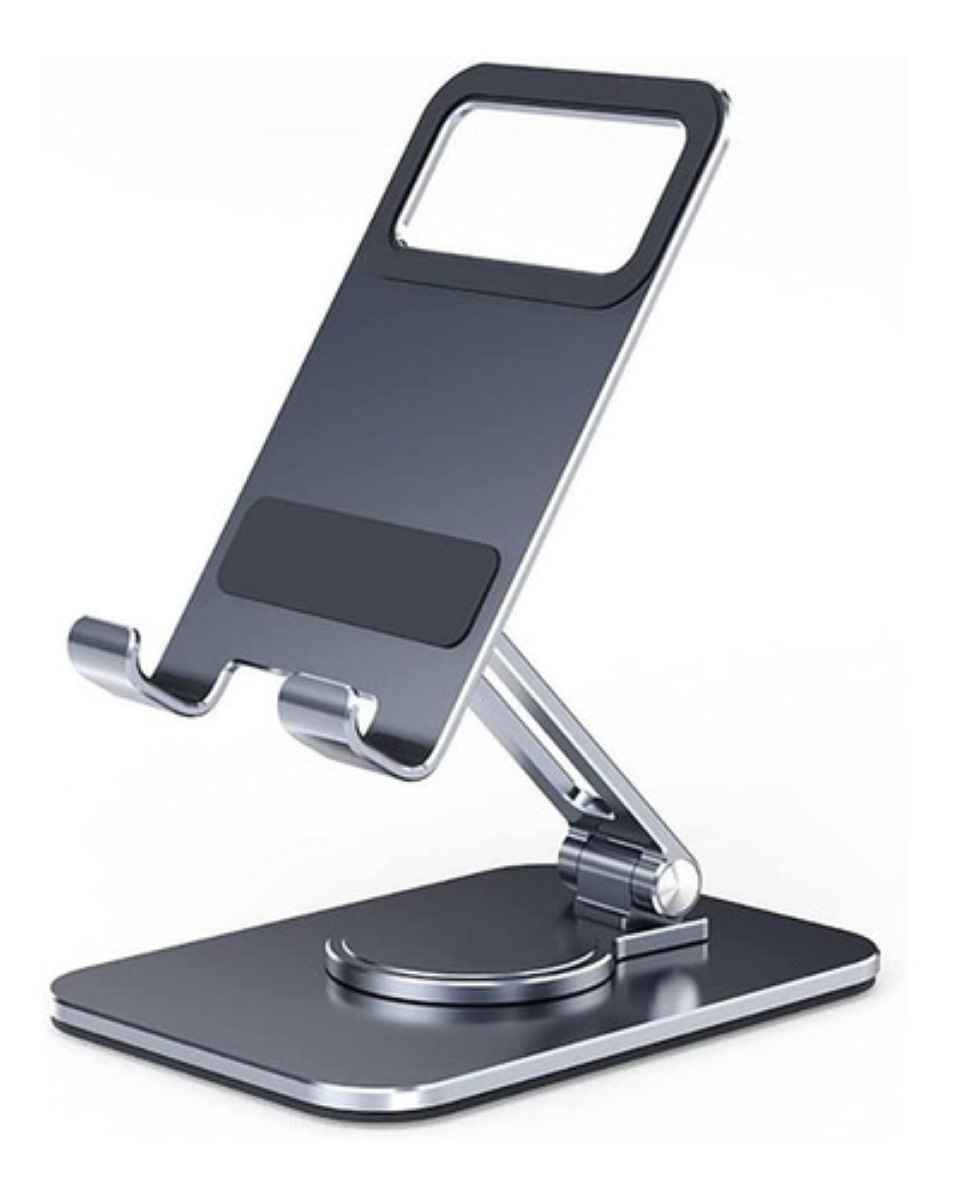 "Aluminio Soporte Base Para Tableta Y Celulares Rotación 360 negro "