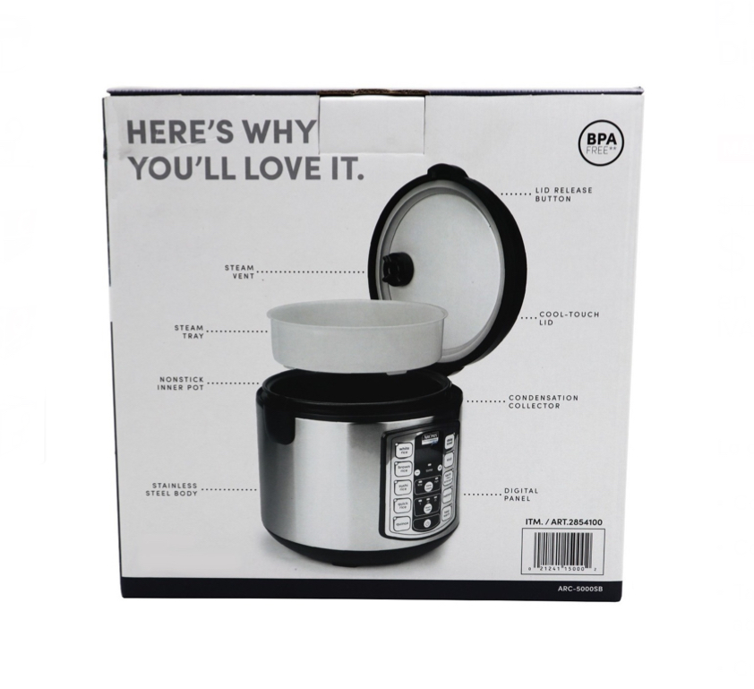 2 En 1 Arrocera Vaporera Electrica Digital Aroma 20 Tazas.