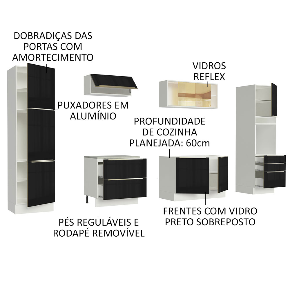 Cocina Integral Completa Modular Madesa Lux Sabrina BN 01.