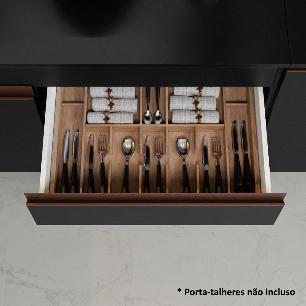 Cocina Integral 190cm Madesa Reims Negro 01.