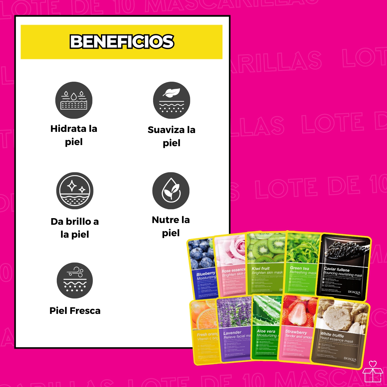 Lote 10 mascarillas faciales.