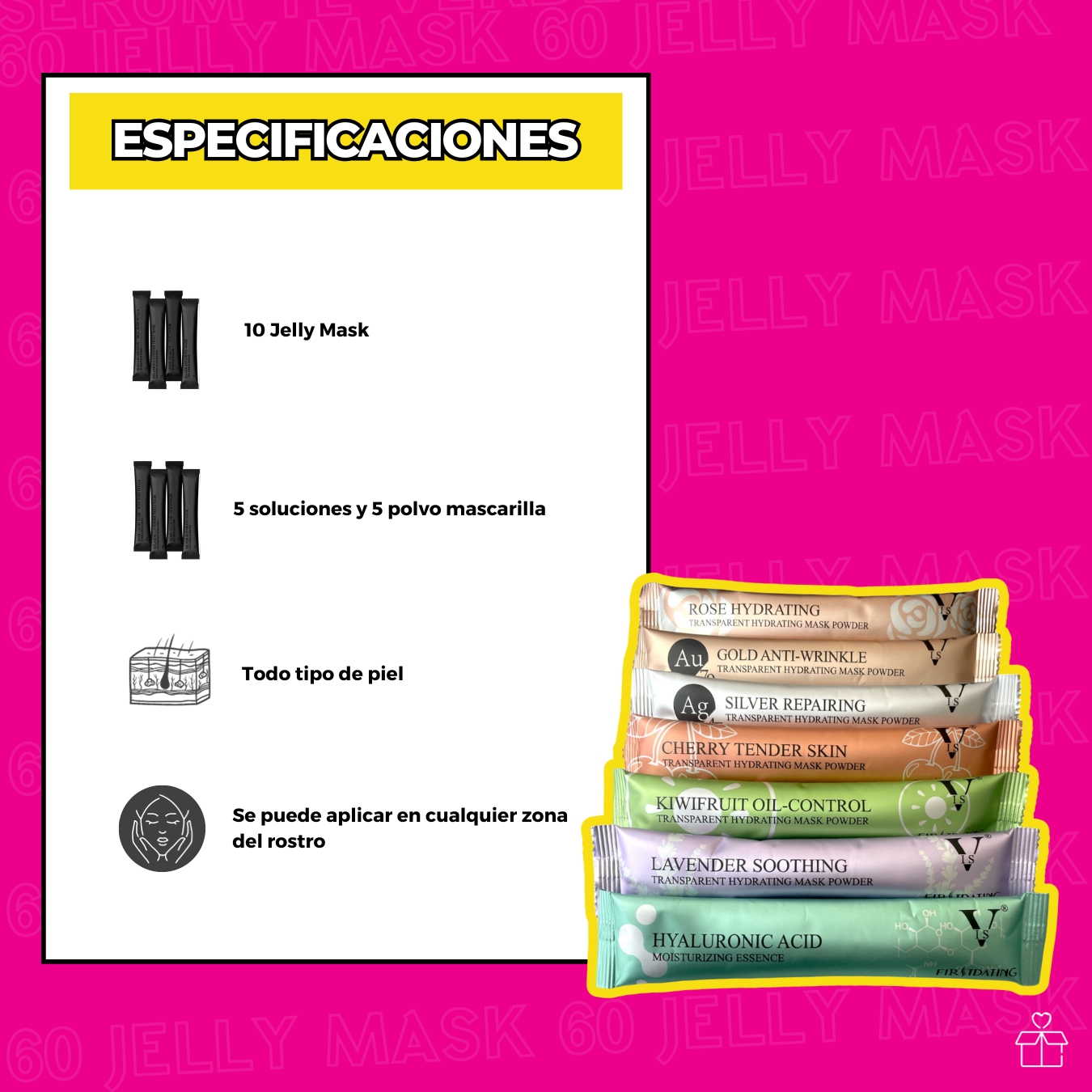 Jelly Mask Mascarilla Hidroplástica 10 pzas.