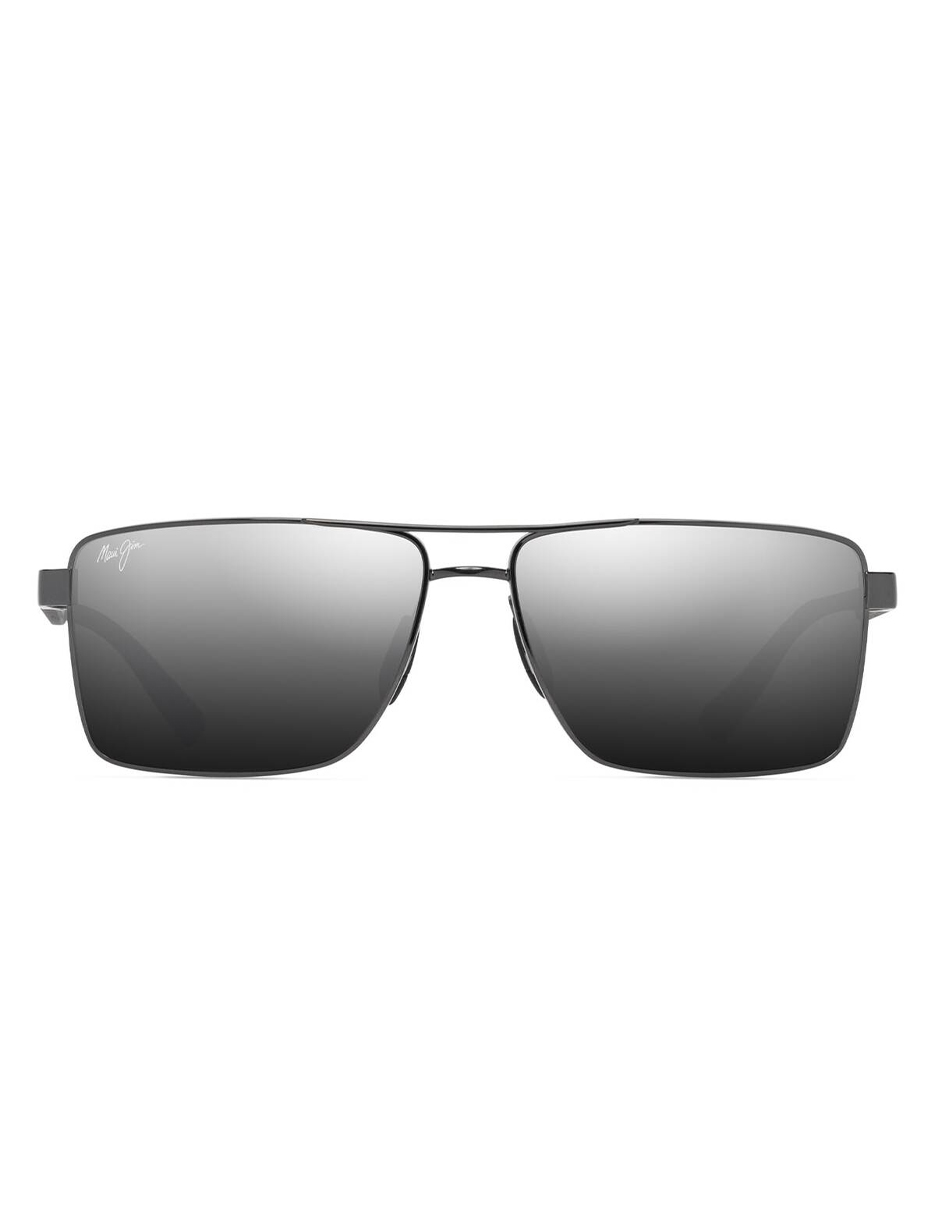 Silver/ Black PIHA Shiny Gunmetal w/black Maui Jim Sunglasses lentes de sol DSB621-01