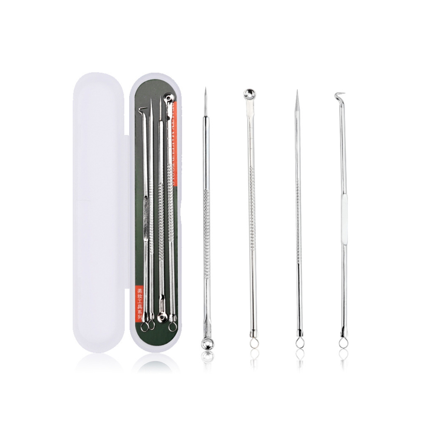 Kit Removedor Acné Y Extractor Espinillas Acero Inoxidable.