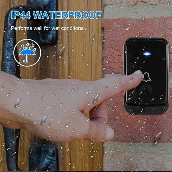 Timbre iInalámbrico para Casa, Timbres Inalámbricos para Puerta con 1 Transmisor y 2 Receptor, 200 Metros de Alcance con 45 Melodías Elegibles, 4 Niveles de Volumen para Casa, Oficinas, Hoteles