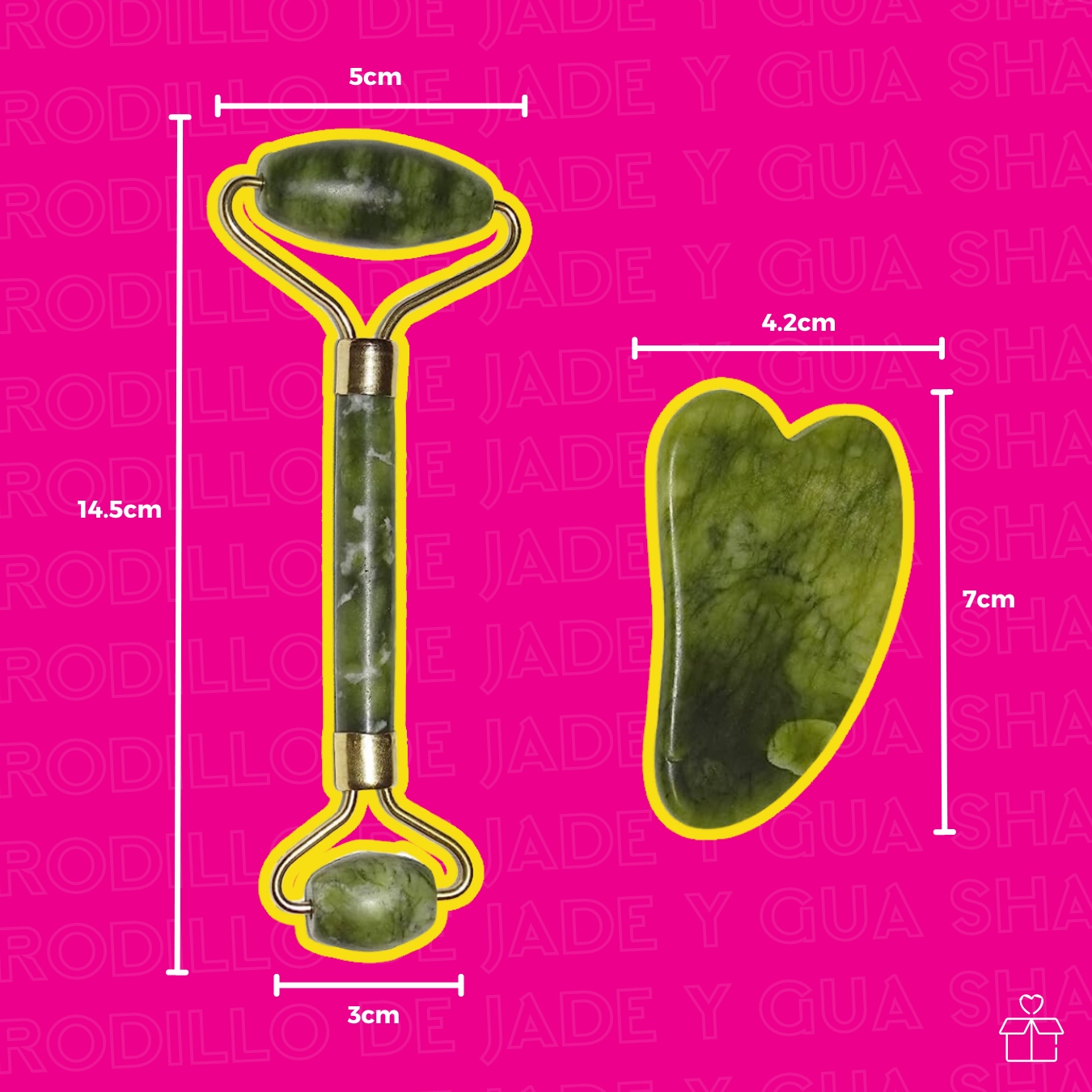 Rodillo De Jade Y Gua Sha En Caja.