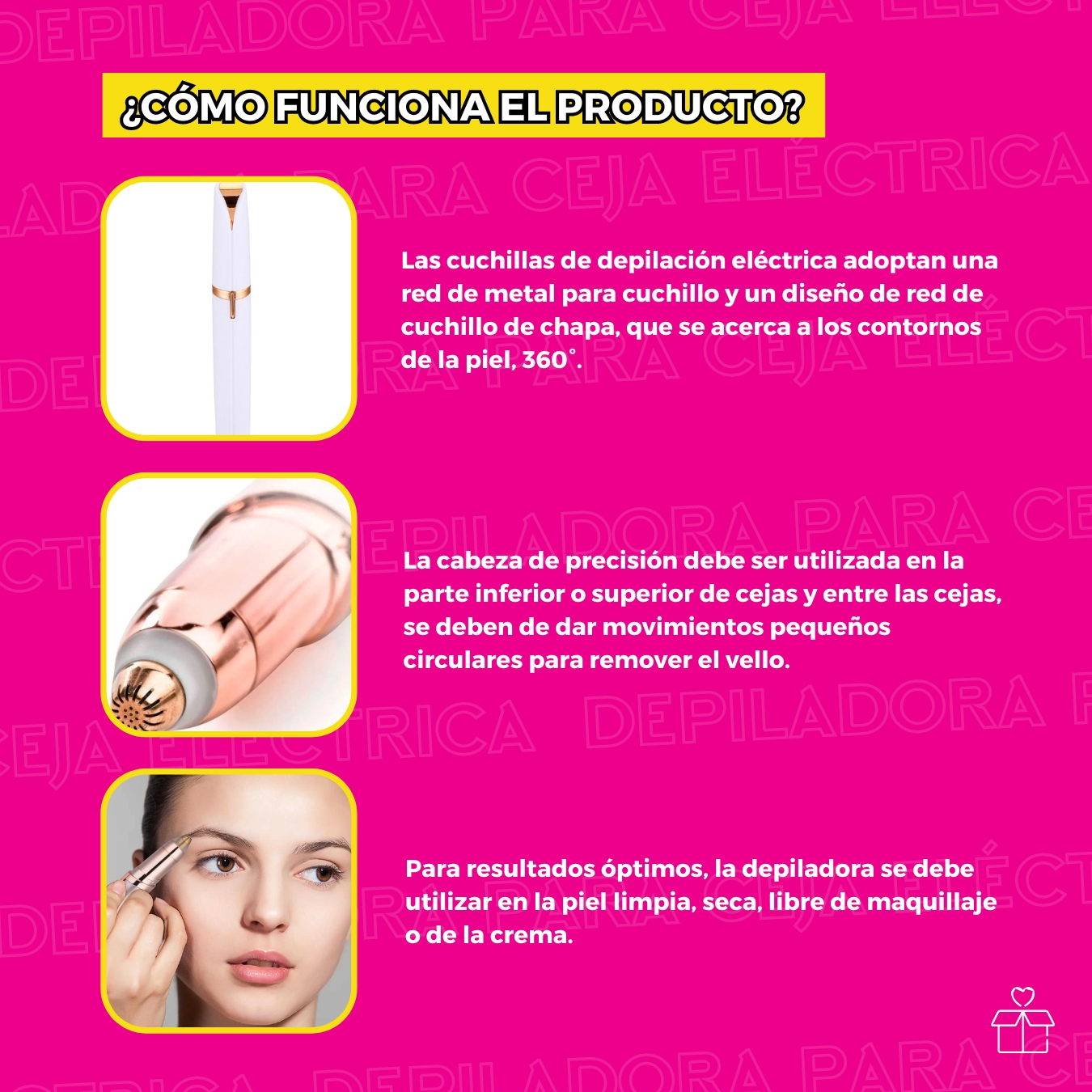 Depiladora Facial Ceja Eléctrica Removedor Vello Recargable.