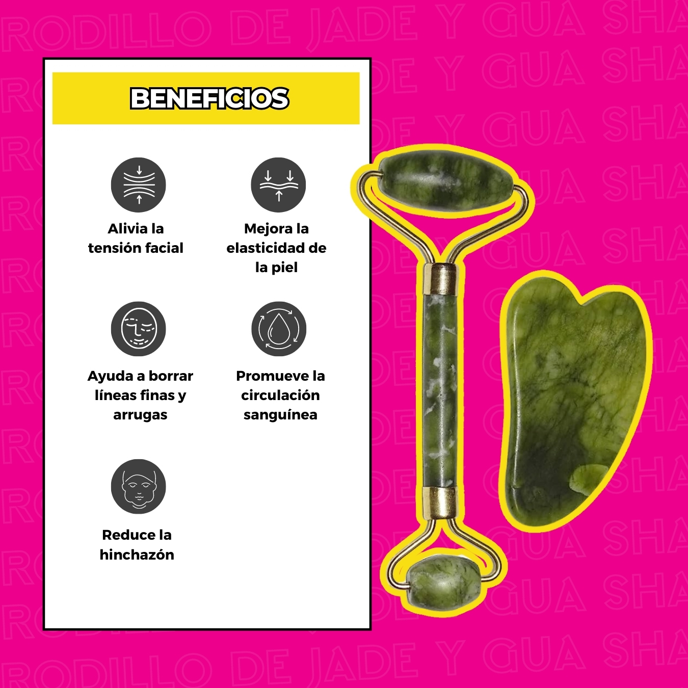 Rodillo De Jade Y Gua Sha En