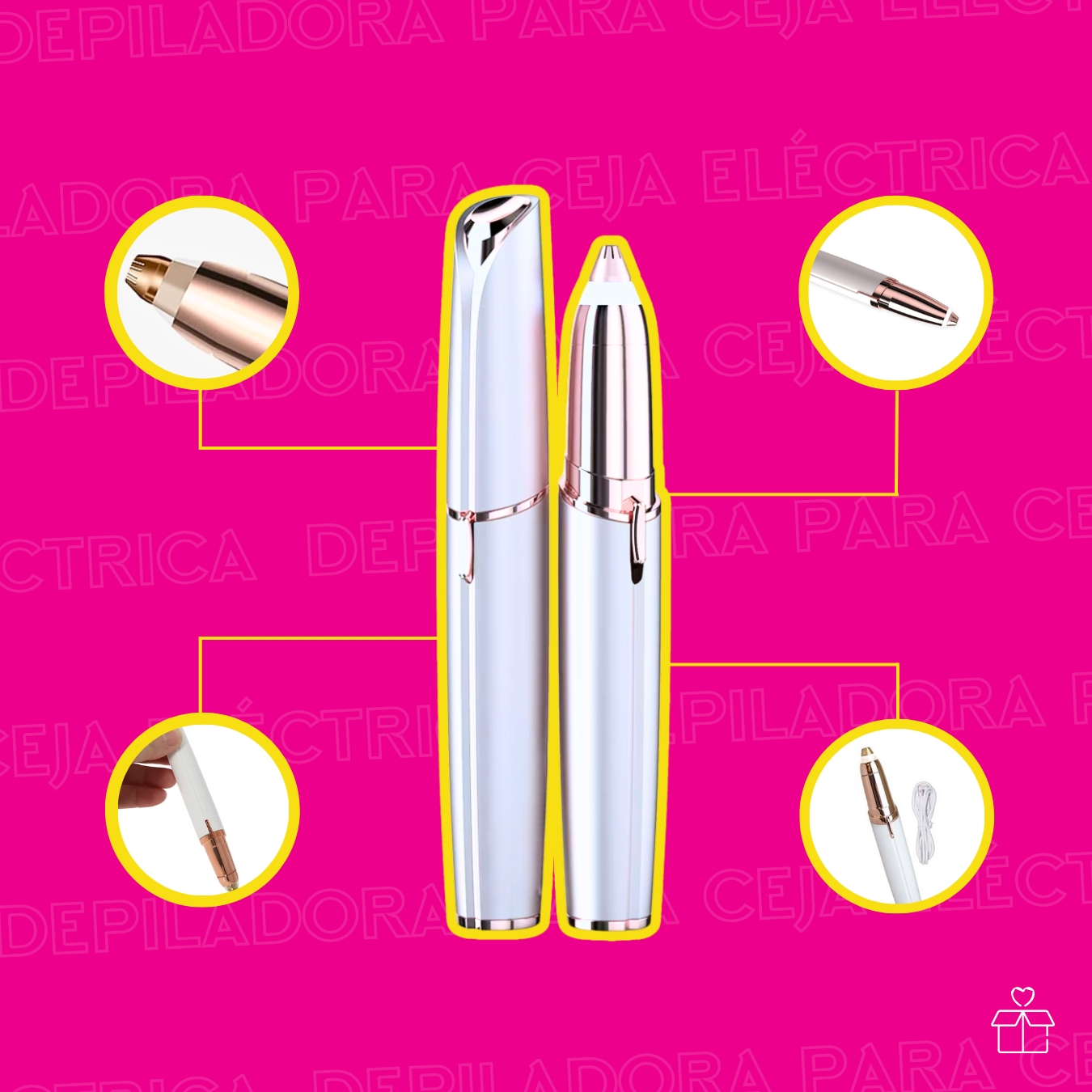 Depiladora Facial Ceja Eléctrica Removedor Vello Recargable.