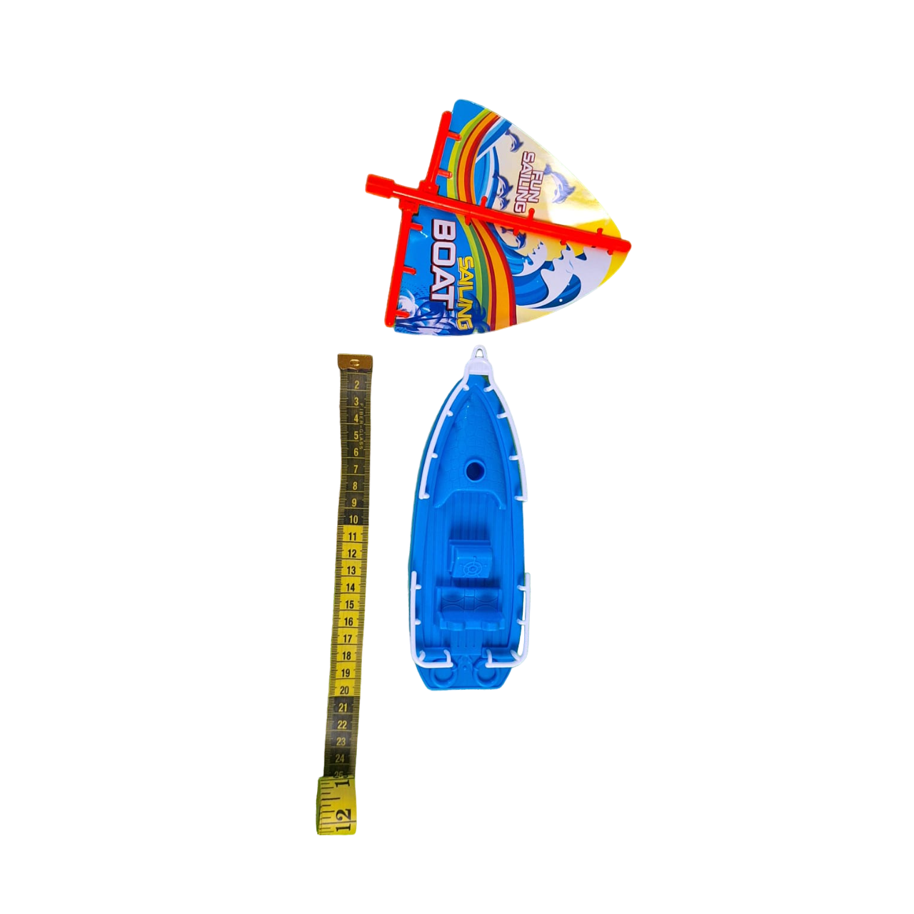 Barco Velero Color Azul Con Ruedas De Fricción Juguete De Niños