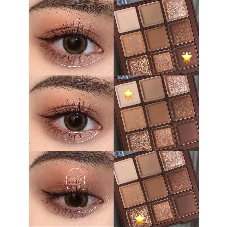 Paleta De Sombras 9 Tonos Nude Café Mate Y Brillo