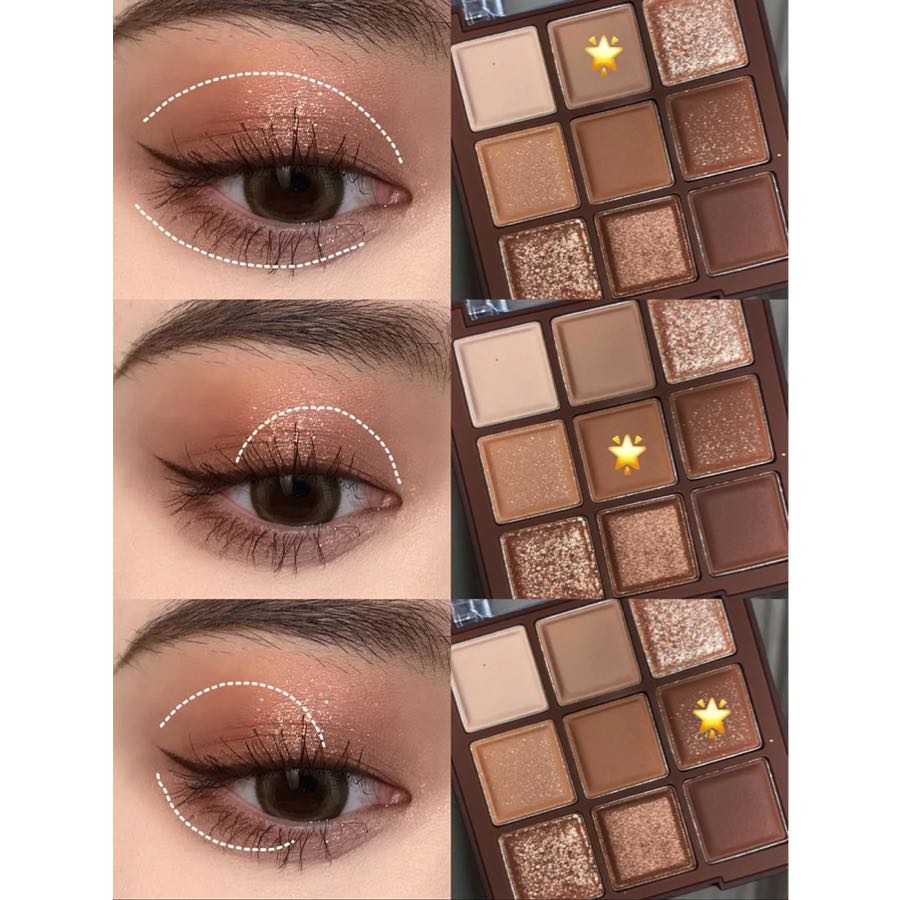 Paleta De Sombras 9 Tonos Nude Café Mate Y Brillo