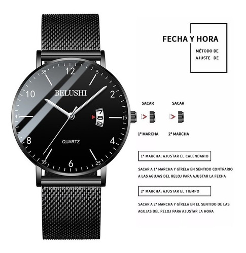 Reloj Cuarzo Calendario Deportivo Impermeable Moda Hombres