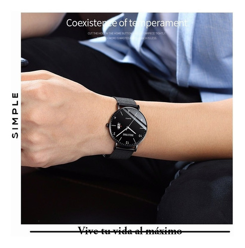 Reloj Cuarzo Calendario Deportivo Impermeable Moda Hombres